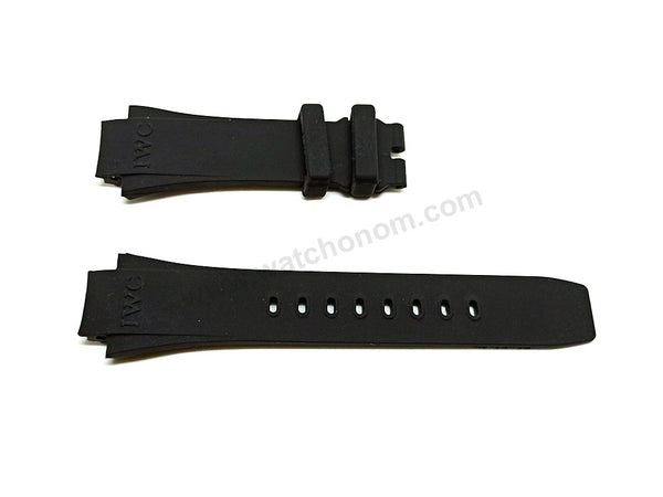 Fits/for IWC Aquatimer IW354807 , IW353804 - 16mm Black Rubber Replacement Watch Band Strap Belt