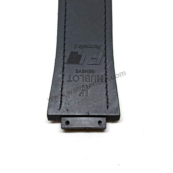 19mm Black Rubber Red Stitch Replacement Watch Band Strap Compatible Hublot King Power F1 Formula 48mm