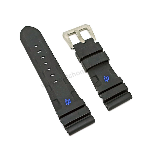 Fits/For Officine Panerai - Luminor Submersible 1950 Flyback PAM614 , PAM615 - 26mm Black Rubber Replacement Watch Band Strap