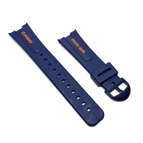 Genuine Casio MW-41 - 22mm Replacement Blue Rubber Watch Band Strap Belt