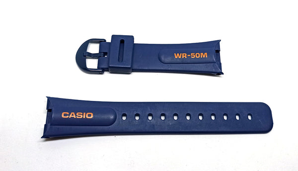 Genuine Casio MW-41 - 22mm Replacement Blue Rubber Watch Band Strap Belt