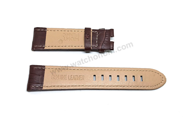 Fits/For MontBlanc Timewalker - 22mm Black , Blue , Brown Replacement Genuine Leather Watch Band Strap