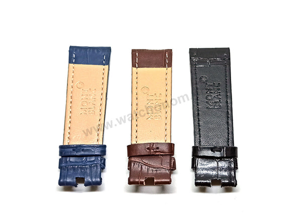 Fits/For MontBlanc Timewalker - 22mm Black , Blue , Brown Replacement Genuine Leather Watch Band Strap