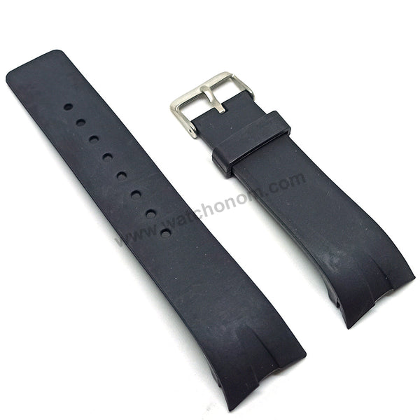 28mm Black Rubber Silicone Replacement Watch Band Strap Compatible with Nautica A34005G , N13519G , N13523G , N13533G , A15649G , N15649G , N16533G