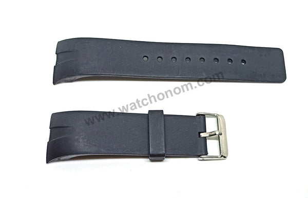 28mm Black Rubber Silicone Replacement Watch Band Strap Compatible with Nautica A34005G , N13519G , N13523G , N13533G , A15649G , N15649G , N16533G