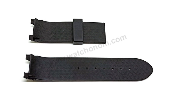 Fits/For Cerruti 1881 CRA061E222C , CRA051C224H - 24mm Black Rubber/Silicone Replacement Watch Strap Band