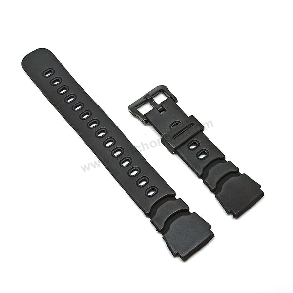 Fits/For Casio Alti-Meter AW-330 , AW-340 , AW-330AT , AW-340DP - 20mm Black Rubber Silicone Watch Band / Strap Belt