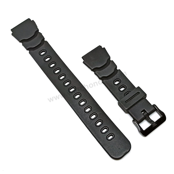 Fits/For Casio Alti-Meter AW-330 , AW-340 , AW-330AT , AW-340DP - 20mm Black Rubber Silicone Watch Band / Strap Belt