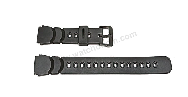 Fits/For Casio Alti-Meter AW-330 , AW-340 , AW-330AT , AW-340DP - 20mm Black Rubber Silicone Watch Band / Strap Belt