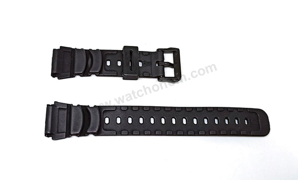 Fits/For Casio Alti-Meter AW-330 , AW-340 , AW-330AT , AW-340DP - 20mm Black Rubber Silicone Watch Band / Strap Belt