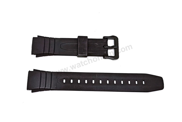 Fits/For Casio F-200 , F-200W - 18mm Black Rubber Silicone Watch Band Strap Belt