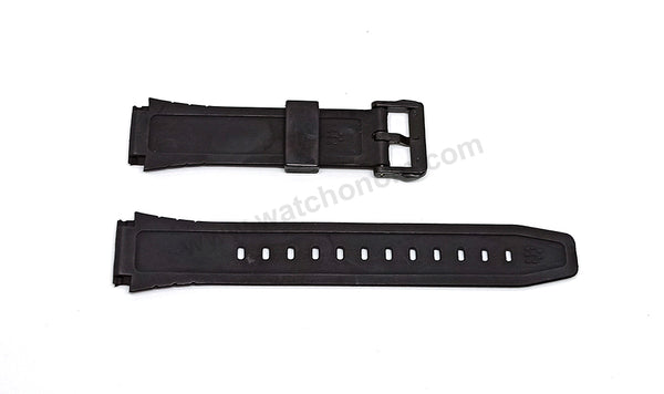 Fits/For Casio F-200 , F-200W - 18mm Black Rubber Silicone Watch Band Strap Belt
