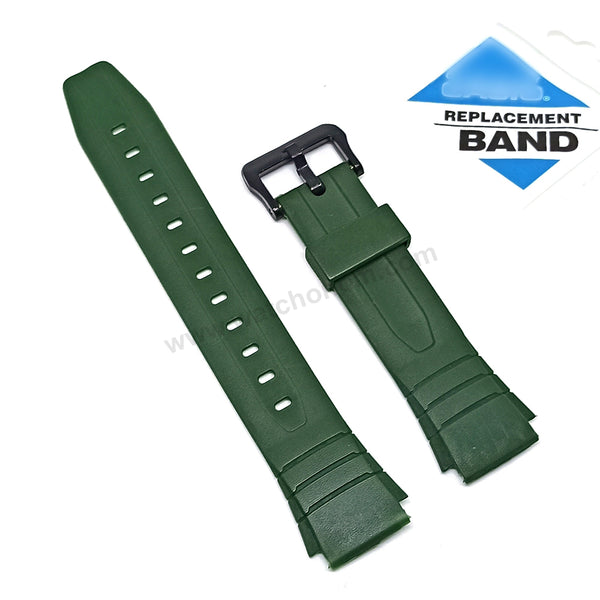 Fits/For Casio F-200 , F-200W - 18mm Black Rubber Silicone Watch Band Strap Belt