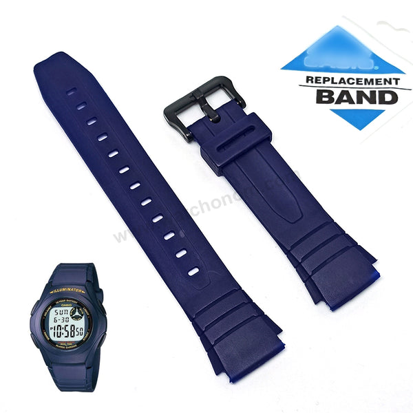 Fits/For Casio F-200 , F-200W - 18mm Black Rubber Silicone Watch Band Strap Belt