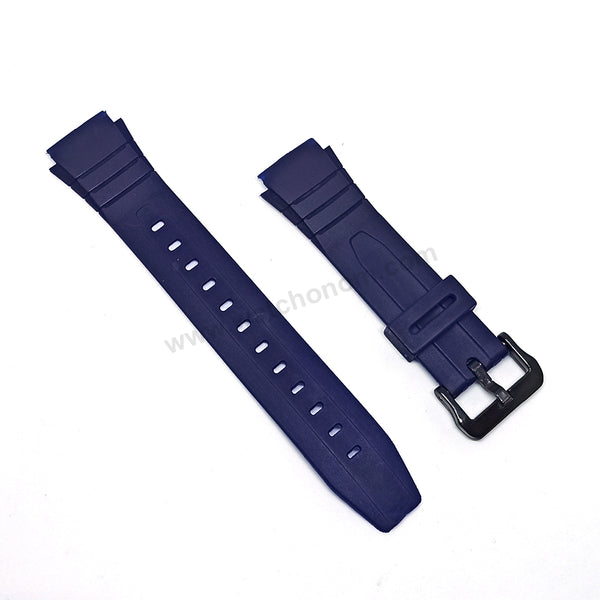 Fits/For Casio F-200 , F-200W - 18mm Navy/Blue Rubber Silicone Watch Band Strap Belt