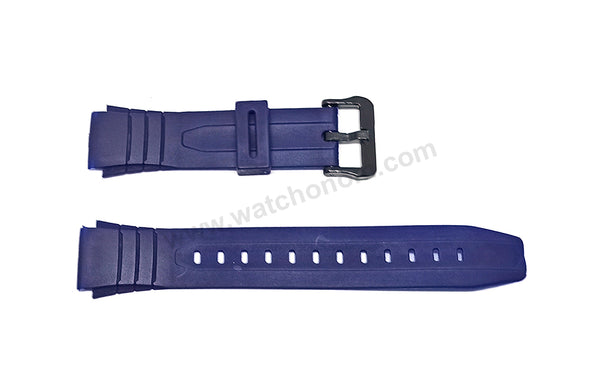 Fits/For Casio F-200 , F-200W - 18mm Navy/Blue Rubber Silicone Watch Band Strap Belt