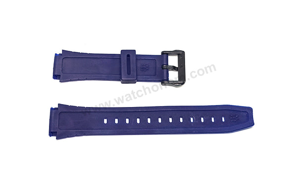 Fits/For Casio F-200 , F-200W - 18mm Navy/Blue Rubber Silicone Watch Band Strap Belt
