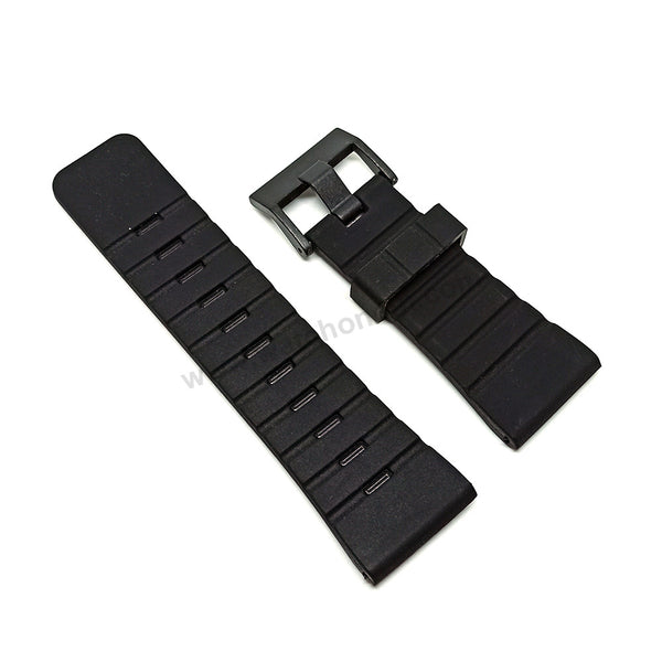 Fits/For Diesel DZ1241 - Soft Silicone Black Silicone/Rubber Replacement Watch Band Strap