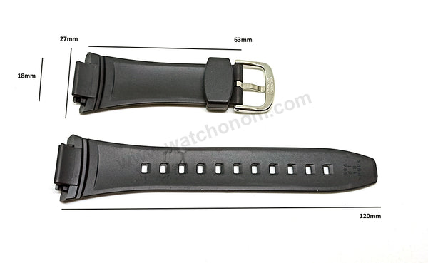 Original Casio Databank EDB-600 , EDB-610 Watch Band Strap 18mm Black Rubber NOS Belt