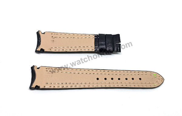 21mm Handmade Black Genuine Leather Watch Band Strap Compatible For Seiko Sportura SNAE97P1 - 7T62-0LA0