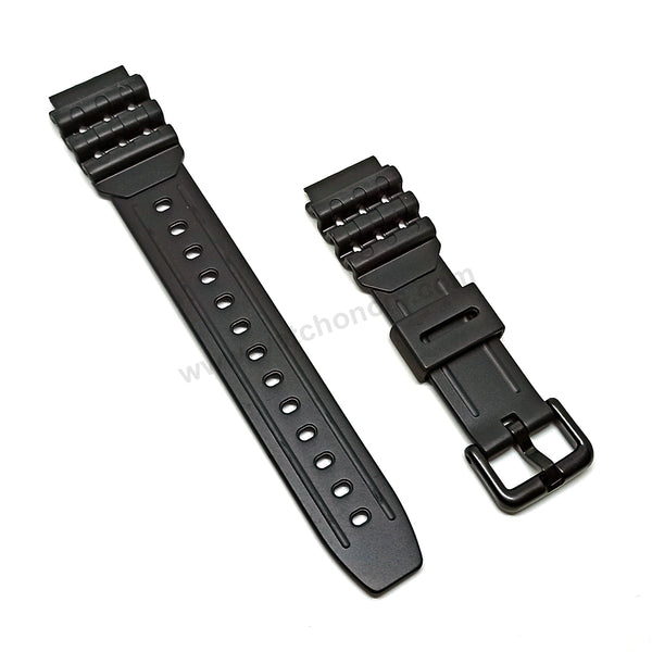 Genuine Casio DW-285 , DW-295 - 19mm Black Rubber Replacement Authentic NOS Watch Band Strap Belt