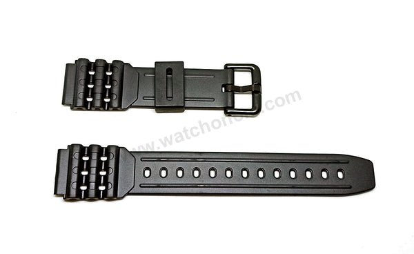 Genuine Casio DW-285 , DW-295 - 19mm Black Rubber Replacement Authentic NOS Watch Band Strap Belt