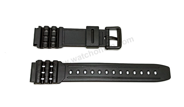 Genuine Casio DW-285 , DW-295 - 19mm Black Rubber Replacement Authentic NOS Watch Band Strap Belt
