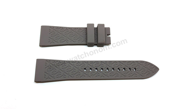 Fits/For Emporio Armani AR0336 , AR4238 - 24mm Gray Rubber Silicone Replacement Watch Band Strap Belt