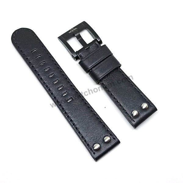 22mm Black Genuine Leather Watch Band Strap Compatible For TW Steel CE1031 , CE1032 , CE1033 , CE1034 , CE1033R , CE1034R , CEB103 , CEB115 , CEB116 , NR6 , CE1052 , CE1051