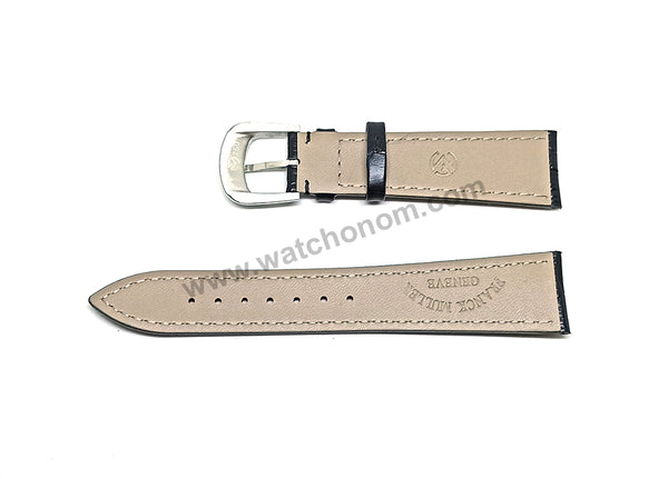 22mm Black , Brown Genuine Leather Watch Band Strap Compatible For Franck Muller