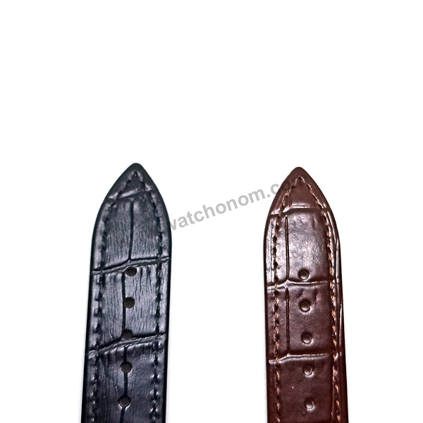 22mm Black , Brown Genuine Leather Watch Band Strap Compatible For Franck Muller