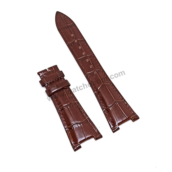 Compatible with Patek Philippe Nautilus 5726A , 5712G , 5712GR , 5712GA , 5980R - 25mm Black , Brown Genuine Leather Replacement Watch Strap Band