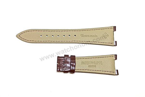 Compatible with Patek Philippe Nautilus 5726A , 5712G , 5712GR , 5712GA , 5980R - 25mm Black , Brown Genuine Leather Replacement Watch Strap Band