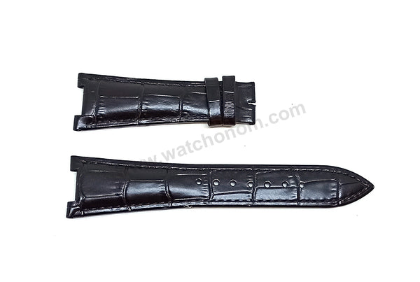 Compatible with Patek Philippe Nautilus 5726A , 5712G , 5712GR , 5712GA , 5980R - 25mm Black , Brown Genuine Leather Replacement Watch Strap Band