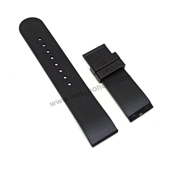 U-Boat 7338 , 7431/A , 7432/A , 7433/A , 7430/A - Compatible with 23mm Black Rubber Replacement Watch Band / Strap