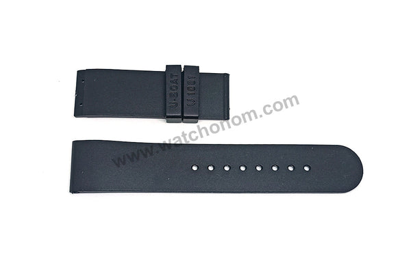 U-Boat 8050 , 8091 , 8092 , 8107 - Compatible with 23mm Black Rubber Replacement Watch Band / Strap