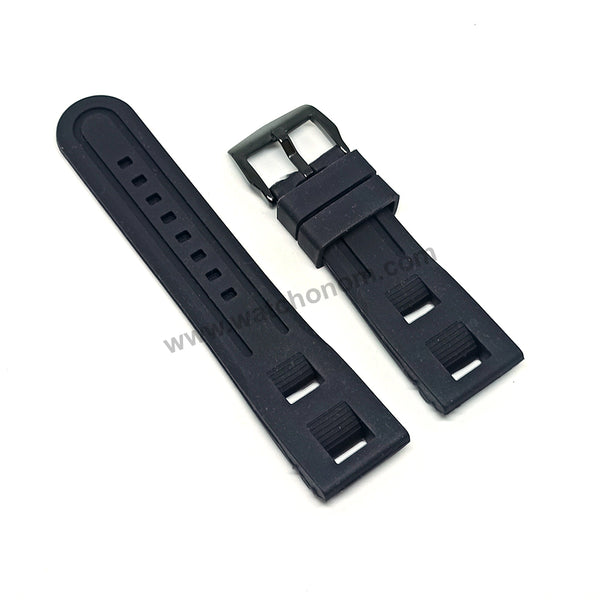 25mm Black Soft Silicone Watch Band Strap Compatible For Jorg Hysek Abyss