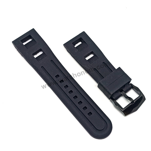 25mm Black Soft Silicone Watch Band Strap Compatible For Jorg Hysek Abyss