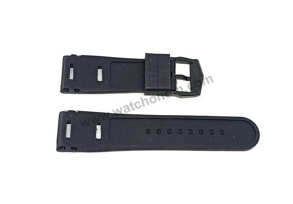 25mm Black Soft Silicone Watch Band Strap Compatible For Jorg Hysek Abyss