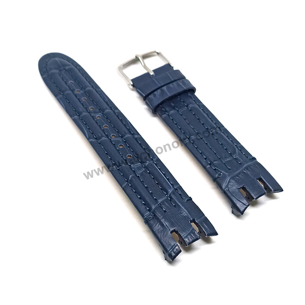 Swatch Irony Retrograde Genuine Leather Replacement Watch Strap Band - 22mm Black , Brown , Navy Blue