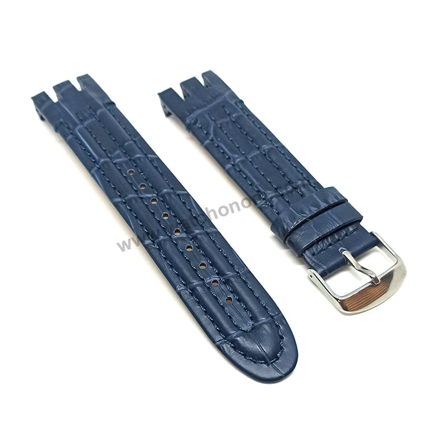 Swatch Irony Retrograde Genuine Leather Replacement Watch Strap Band - 22mm Black , Brown , Navy Blue