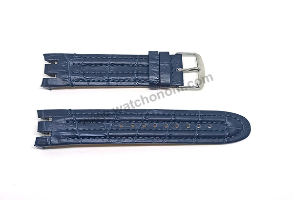 Swatch Irony Retrograde Genuine Leather Replacement Watch Strap Band - 22mm Black , Brown , Navy Blue