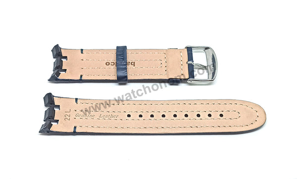 Swatch Irony Retrograde Genuine Leather Replacement Watch Strap Band - 22mm Black , Brown , Navy Blue