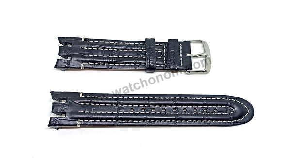 Swatch Irony Retrograde Genuine Leather Replacement Watch Strap Band - 22mm Black , Brown , Navy Blue