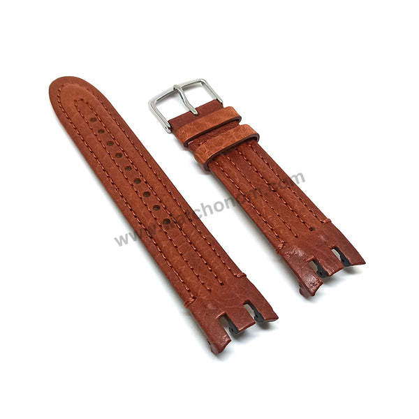 Swatch Irony Retrograde Genuine Leather Replacement Watch Strap Band - 22mm Black , Brown , Navy Blue