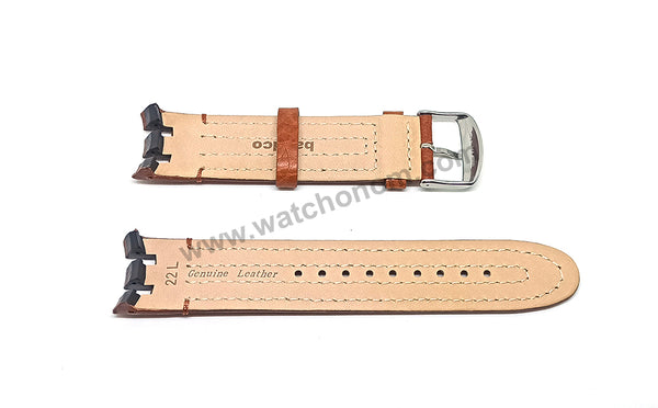 Swatch Irony Retrograde Genuine Leather Replacement Watch Strap Band - 22mm Black , Brown , Navy Blue