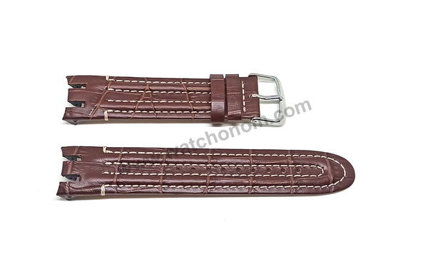 Swatch Irony Retrograde Genuine Leather Replacement Watch Strap Band - 22mm Black , Brown , Navy Blue