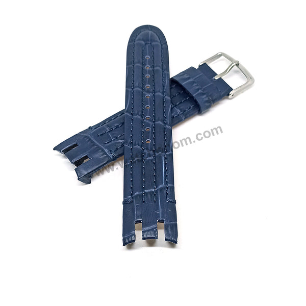 Swatch Irony Retrograde Genuine Leather Replacement Watch Strap Band - 22mm Black , Brown , Navy Blue