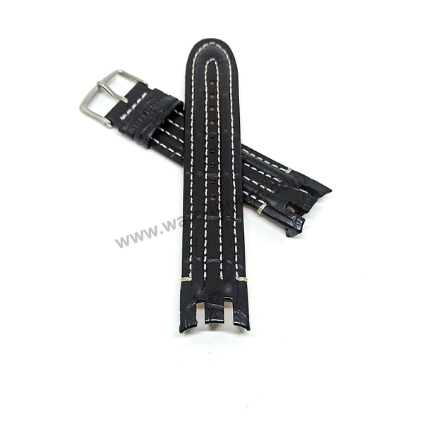 Swatch Irony Retrograde Genuine Leather Replacement Watch Strap Band - 22mm Black , Brown , Navy Blue