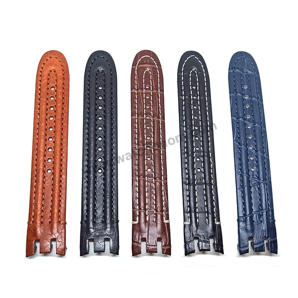 Swatch Irony Retrograde Genuine Leather Replacement Watch Strap Band - 22mm Black , Brown , Navy Blue